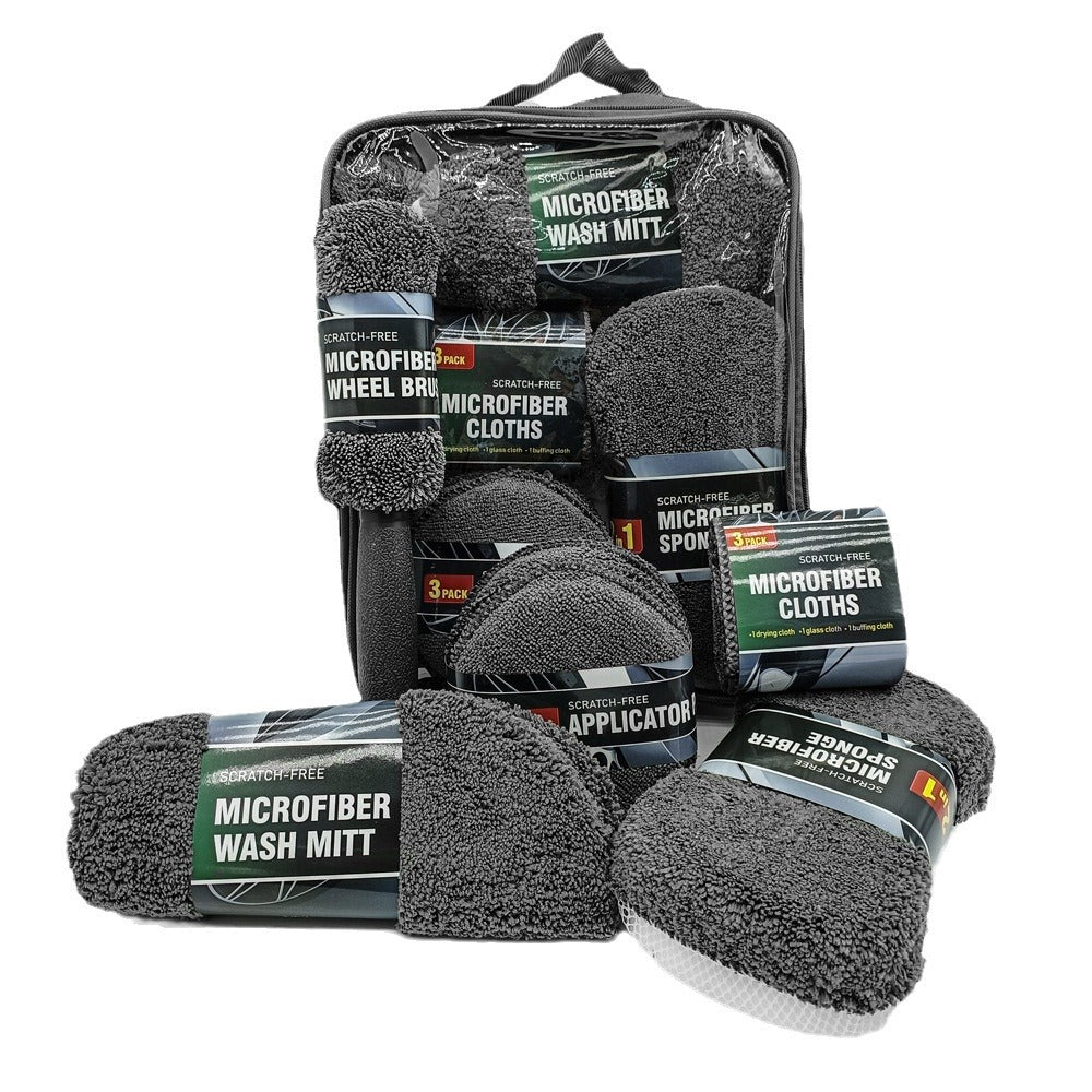 9-Piece Car Cleaning Kit with Wash Mitt & Wheel Brush — QIUOLA | qiuola.com