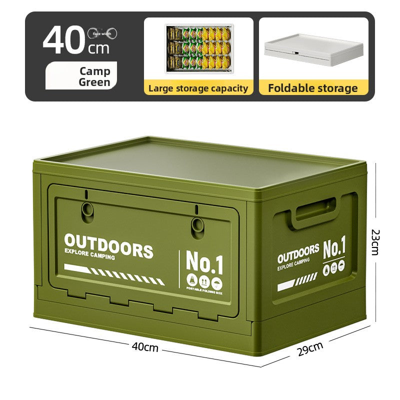 Foldable Side-Opening Camping Storage Box – Optional Wooden Top