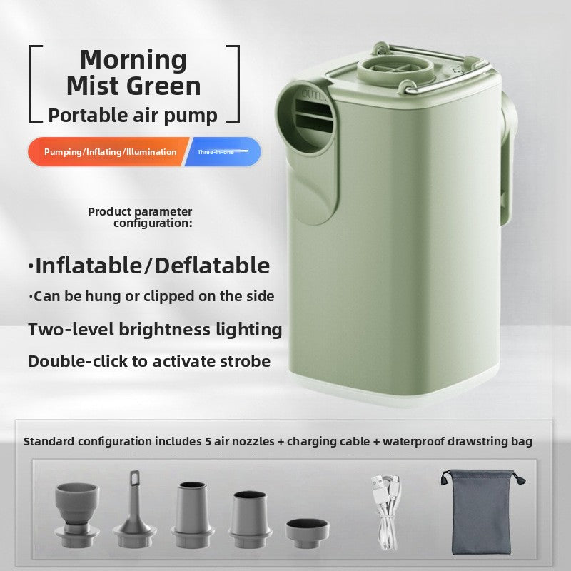 Portable Rechargeable Air Pump with Camping Light