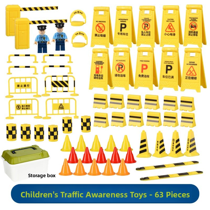 Mini Traffic Signs & Road Barriers Toy Set — QIUOLA | qiuola.com