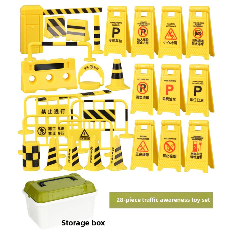 Mini Traffic Signs & Road Barriers Toy Set — QIUOLA | qiuola.com