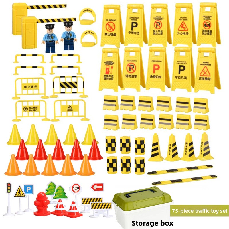 Mini Traffic Signs & Road Barriers Toy Set — QIUOLA | qiuola.com