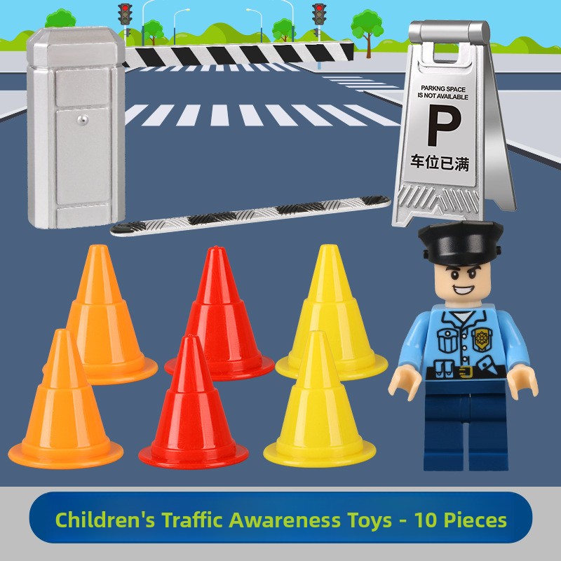 Mini Traffic Signs & Road Barriers Toy Set — QIUOLA | qiuola.com