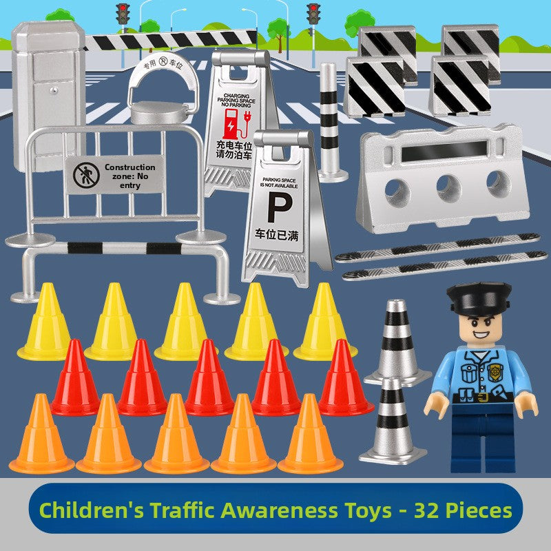 Mini Traffic Signs & Road Barriers Toy Set — QIUOLA | qiuola.com