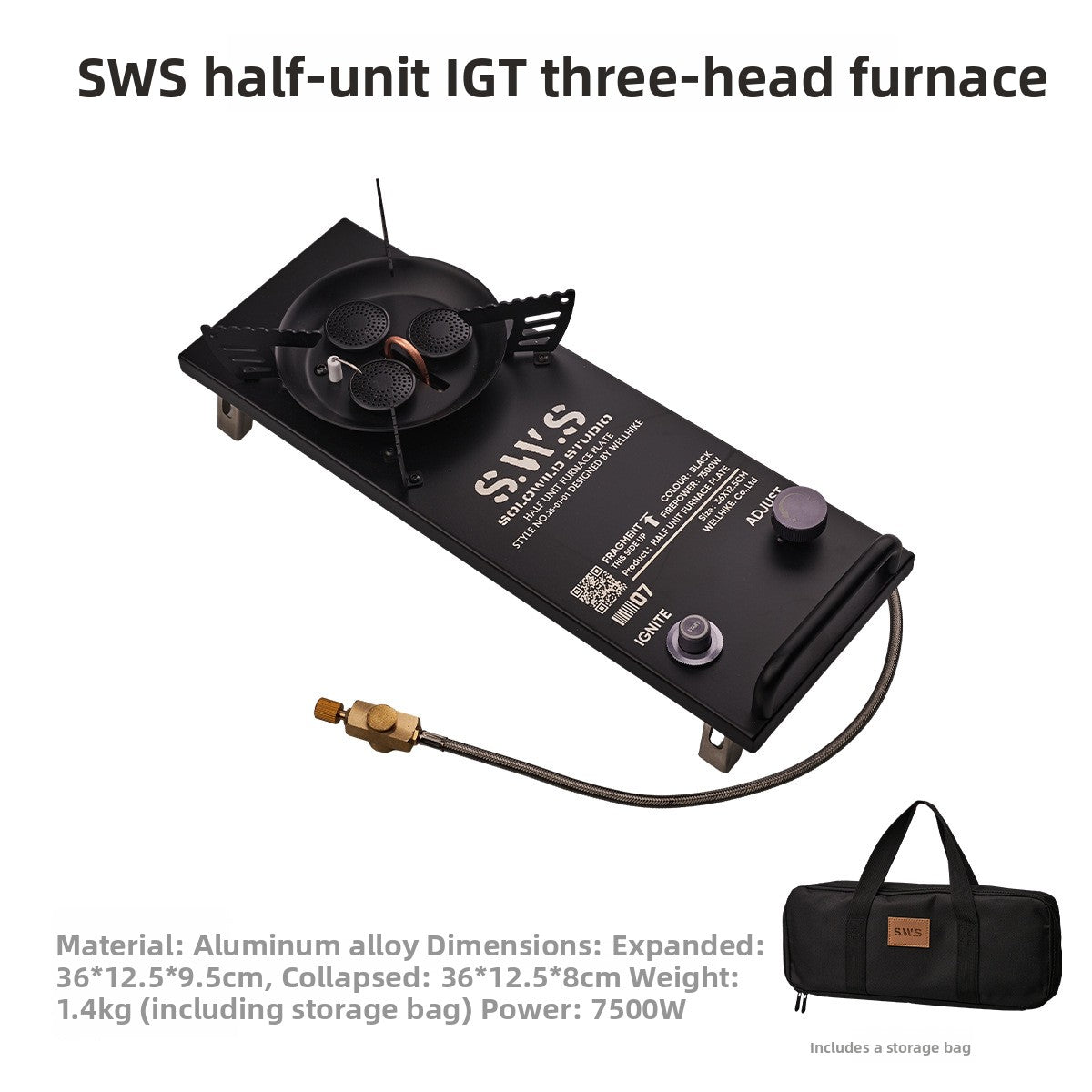 WellHike SWS Half-Unit IGT Three-Head Camping Gas Stove