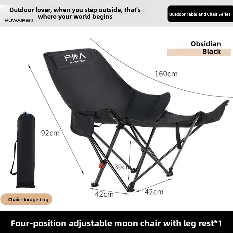 4-Position Reclining Camping Chair with Leg Rest