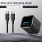 45W USB-C PD Charger with Digital Display – Chinese Plug