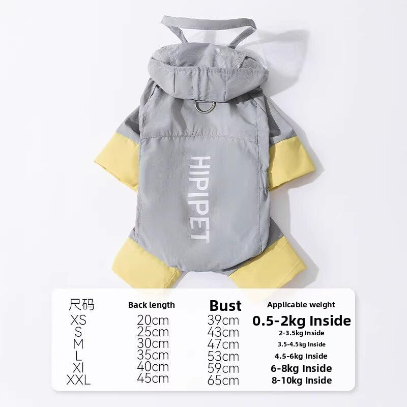 Lightweight Four-Leg Dog Raincoat | XS–XXL