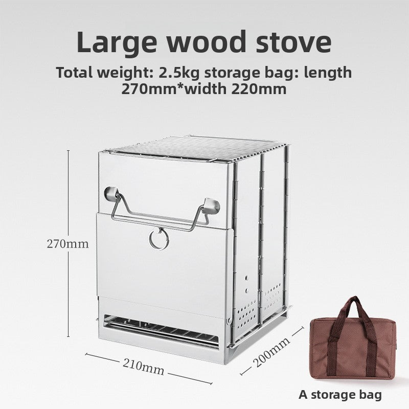 Folding Stainless Steel Charcoal Camping Stove