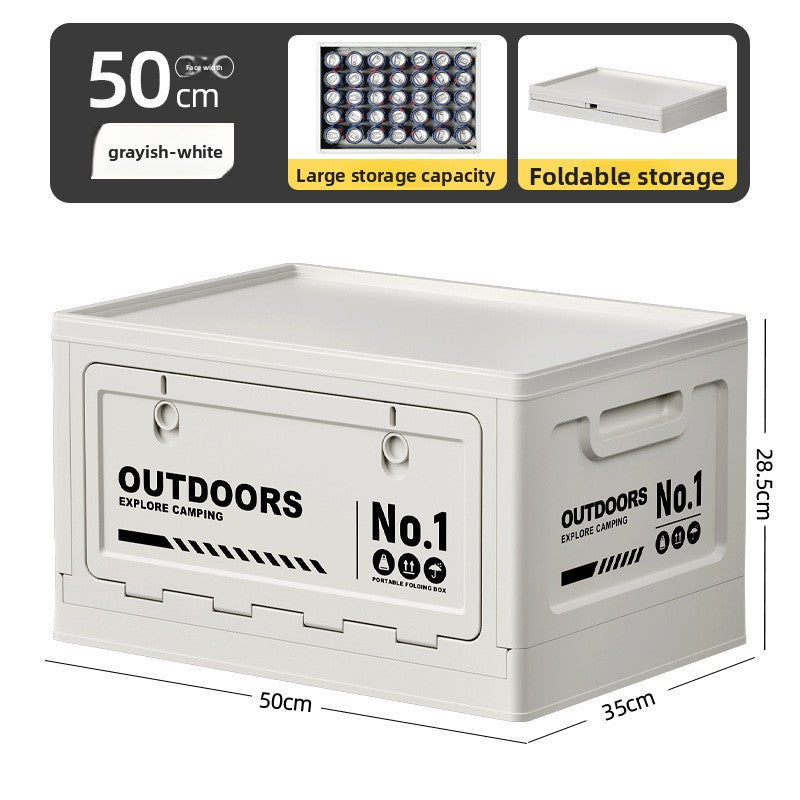 Foldable Side-Opening Camping Storage Box – Optional Wooden Top