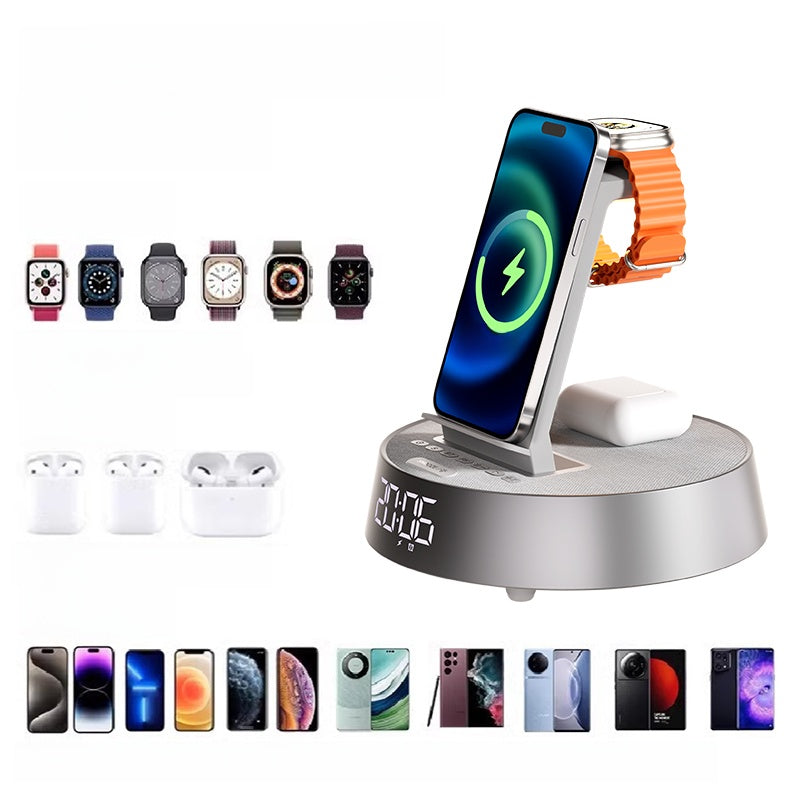 K3 Retro Bluetooth Speaker with Alarm Clock & Night Light