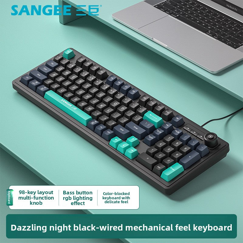 Sangee K18 Wired Backlit Keyboard with Volume Knob