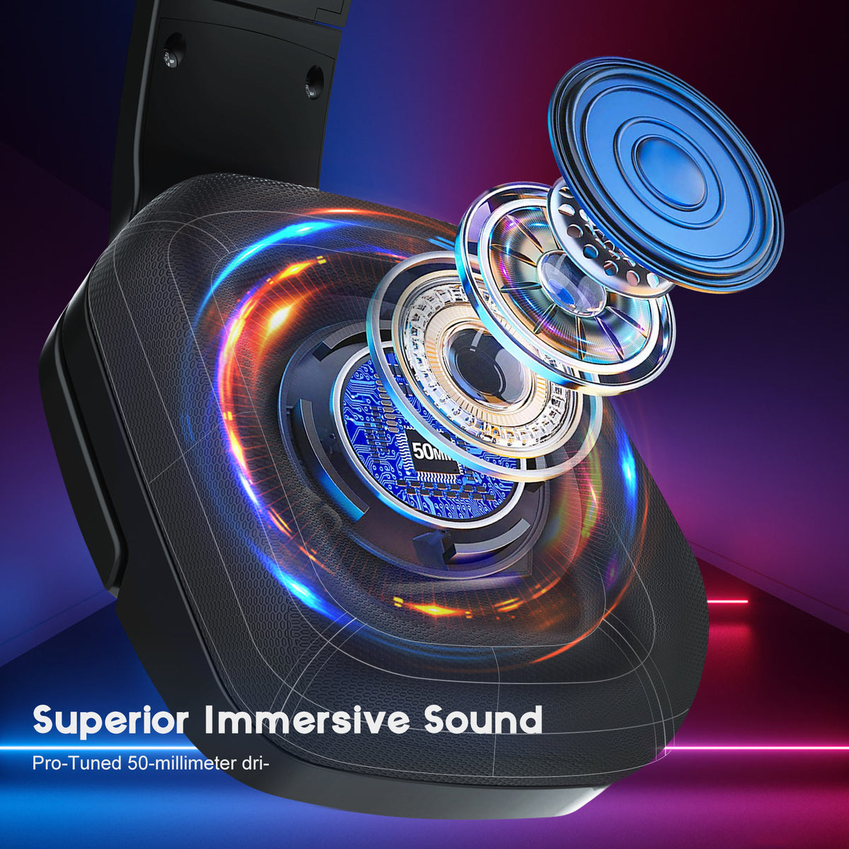 S12 Wired RGB Gaming Headset with 50mm Drivers & Microphone