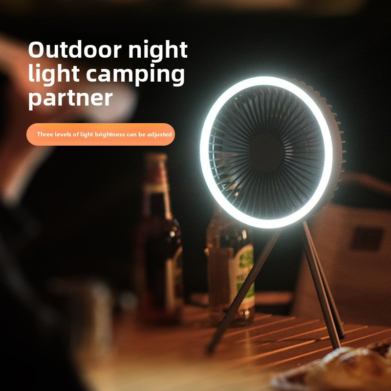 Rechargeable Camping Fan with Tripod & Hanging Hook
