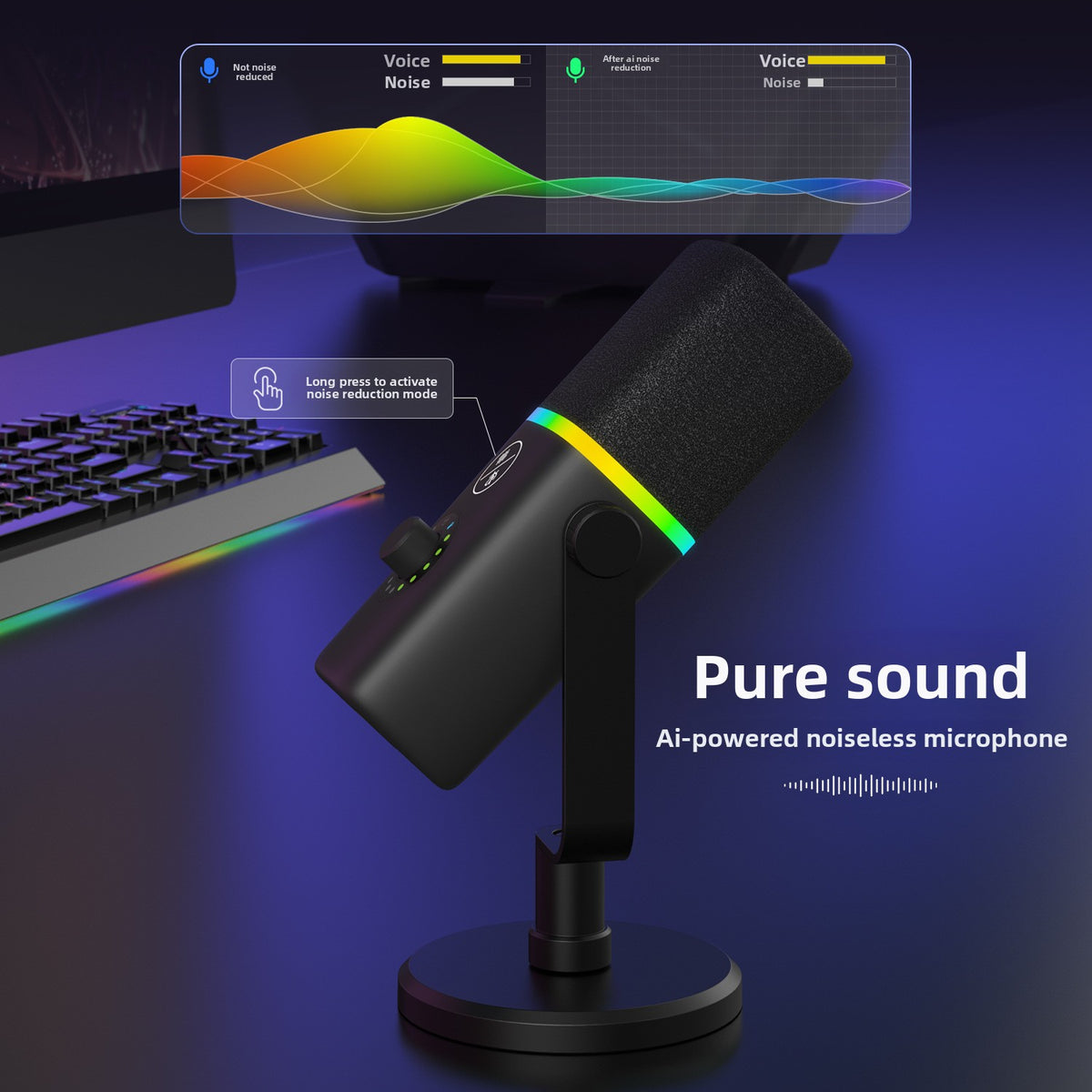 ZTT32 RGB USB Dynamic Microphone for Gaming & Streaming