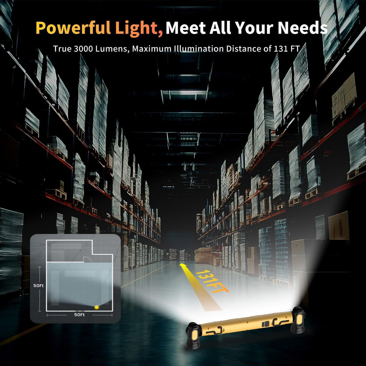 Rechargeable Magnetic COB Work Light with Hanging Hook