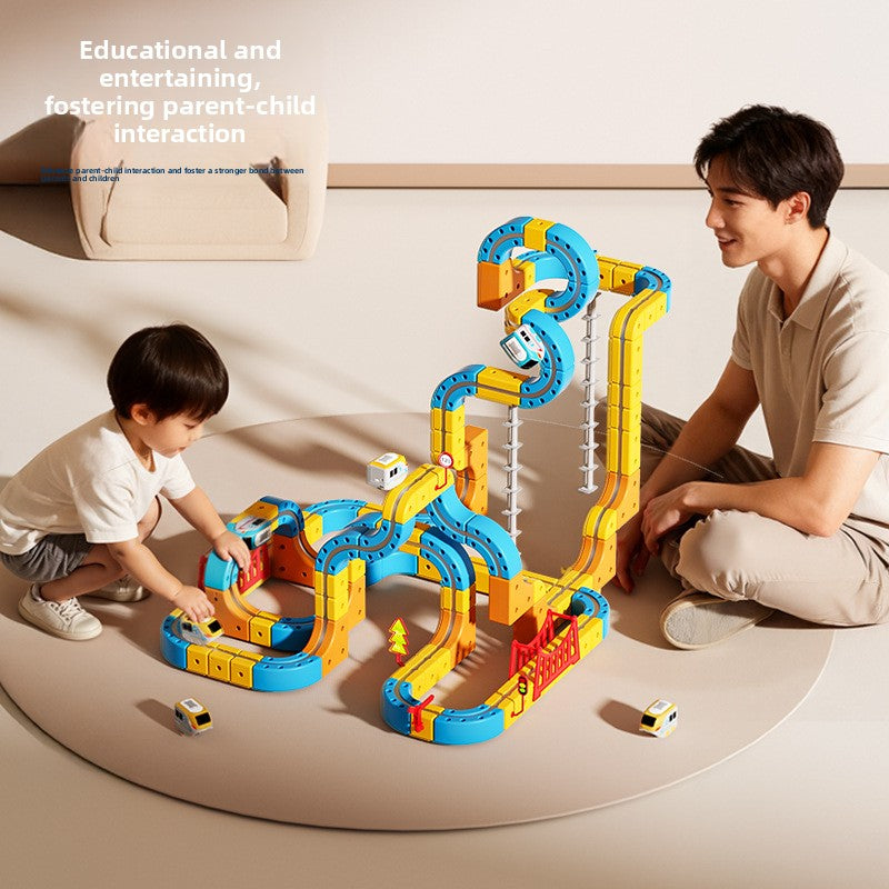 DIY Magnetic Track Car Set with Rechargeable Cars – 71 or 182 Pieces — QIUOLA | qiuola.com