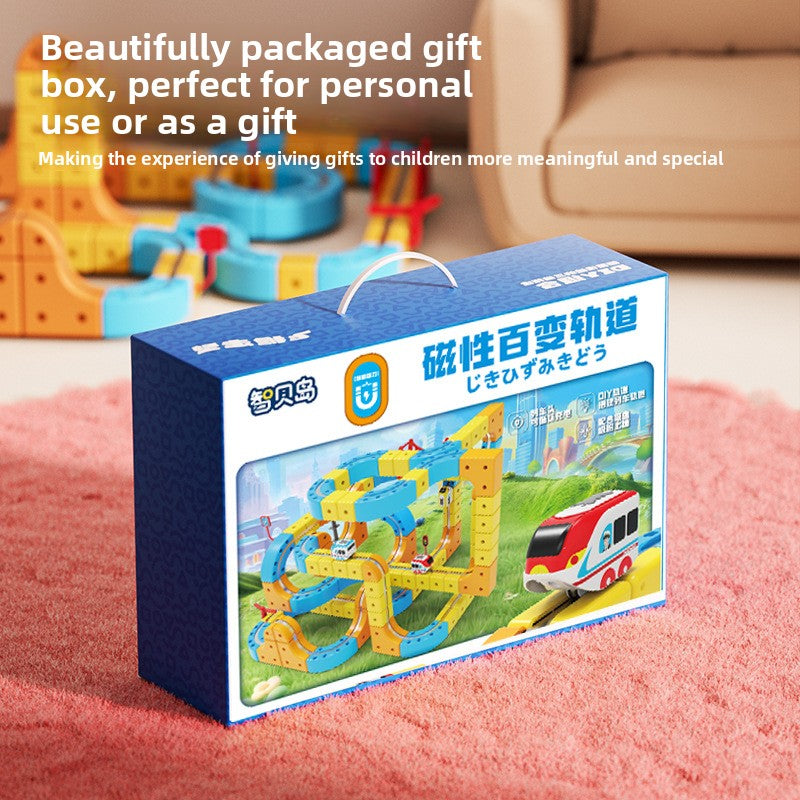 DIY Magnetic Track Car Set with Rechargeable Cars – 71 or 182 Pieces — QIUOLA | qiuola.com