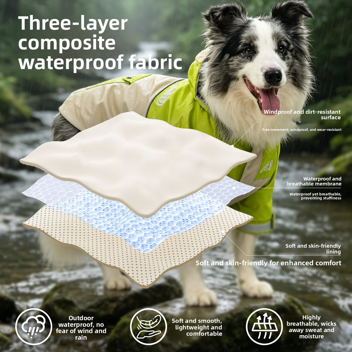 Hooded Nylon Dog Jacket with Reflective Details — QIUOLA | qiuola.com