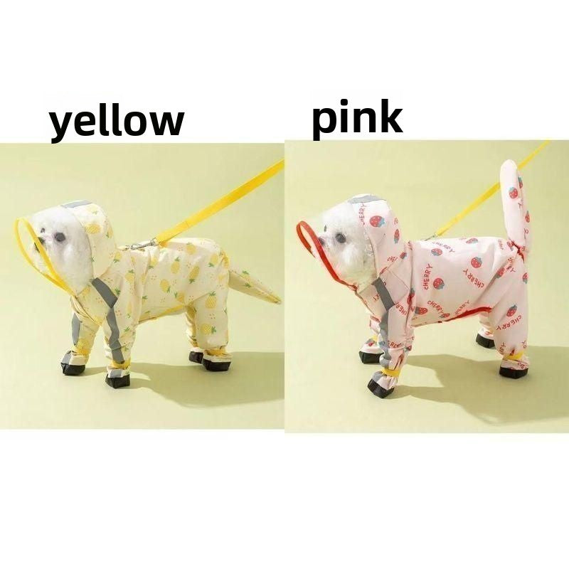 Four-Leg Dog Raincoat in Pineapple & Strawberry Designs — QIUOLA | qiuola.com