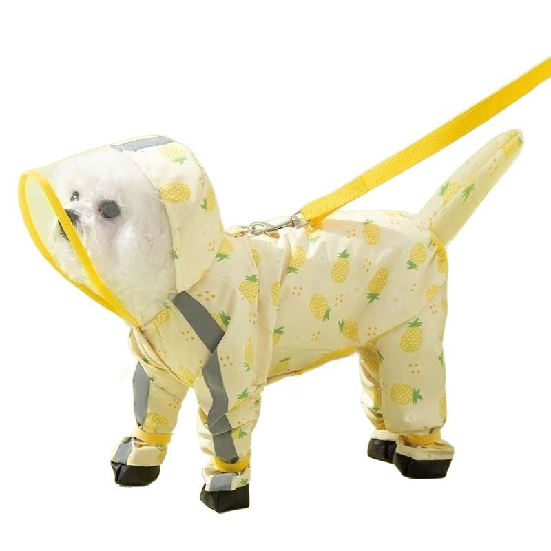 Four-Leg Dog Raincoat in Pineapple & Strawberry Designs — QIUOLA | qiuola.com