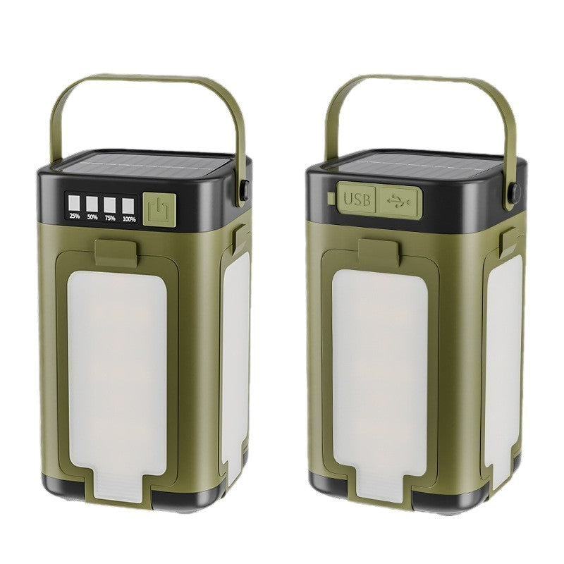 LY24 Solar & USB-C Rechargeable Camping Lantern with Folding Panels