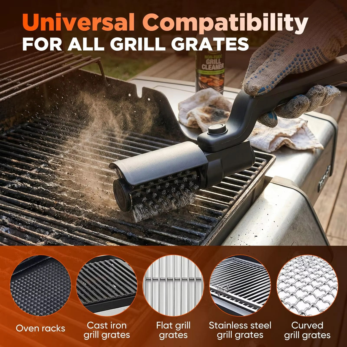 Electric Grill Cleaning Brush & Replacement Head