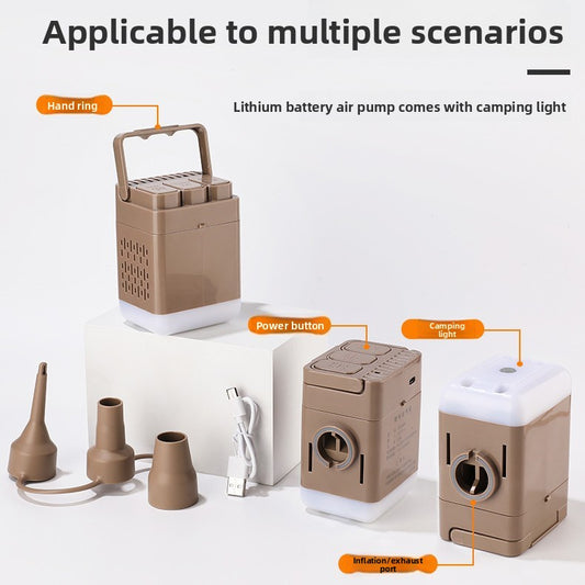 Cordless Electric Air Pump with Camping Light