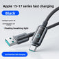 Smart Power-Off Braided Charging Cable with Indicator Light – 1.2m
