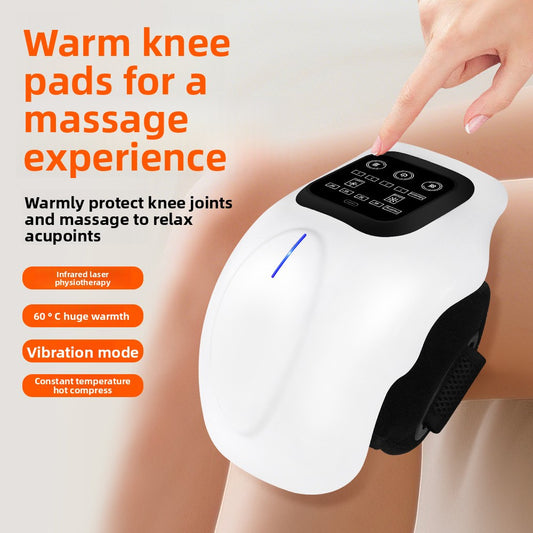 Heated Vibration Knee Massager with 3 Settings – White