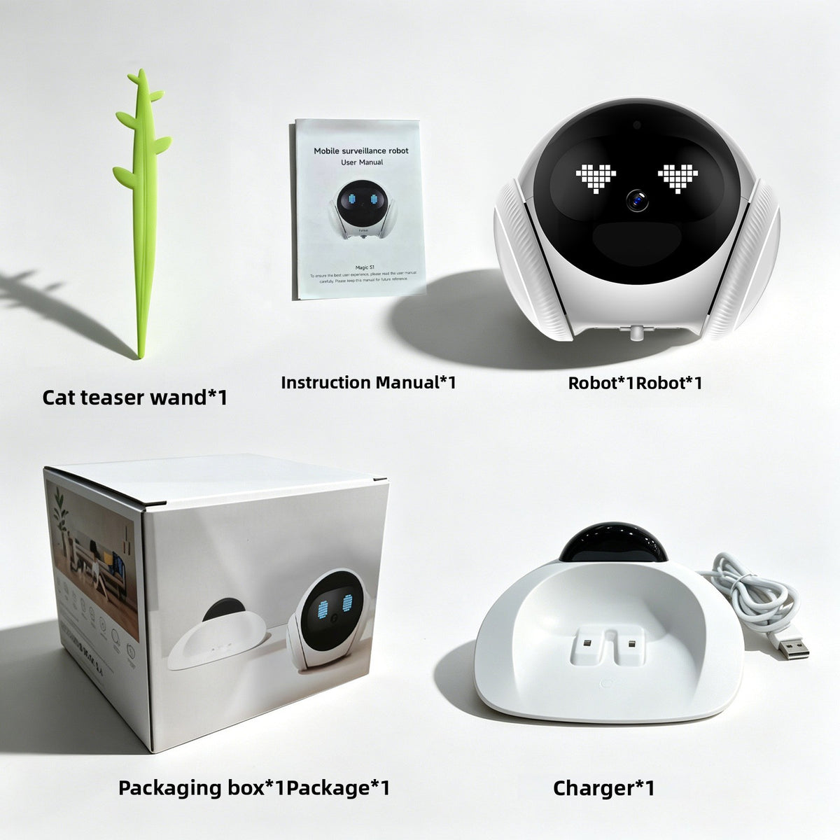 Mobile Indoor Monitoring Robot with 1080p Dual Cameras – White