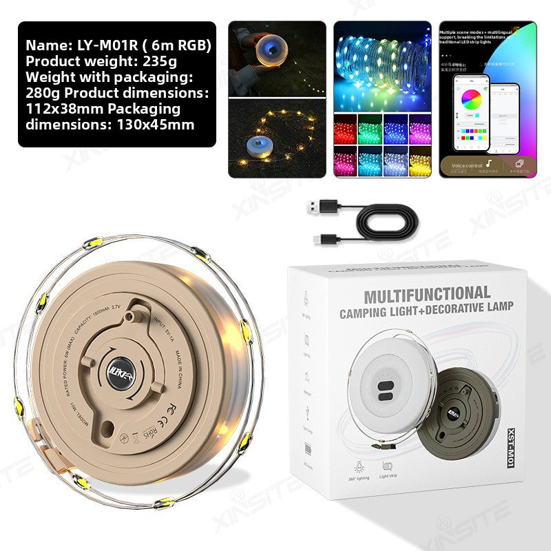 Rechargeable LED Camping String Lights – Warm & RGB Options