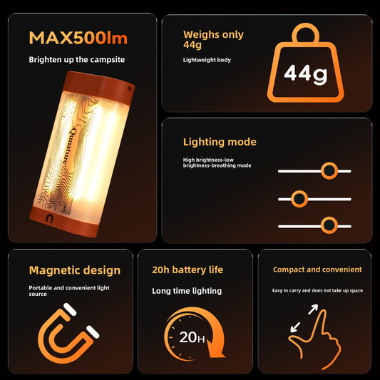 Magnetic Camping Lantern with Adjustable Brightness & Hook