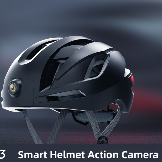 Cycling Helmet with Video Camera, Rear Lights & Remote