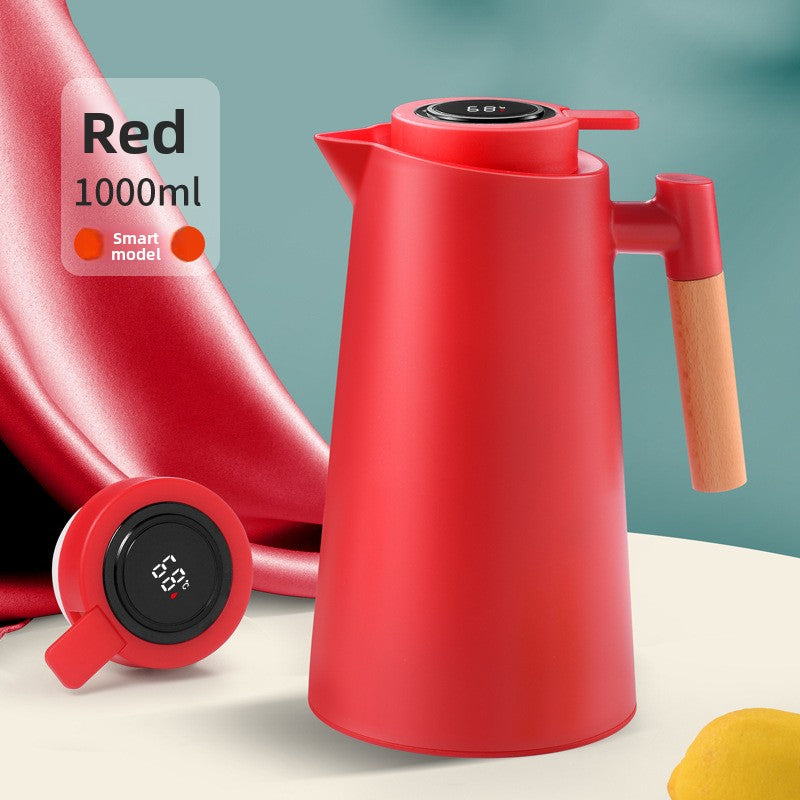 1L Insulated Thermal Jug with Wooden Handle