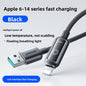 Smart Power-Off Braided Charging Cable with Indicator Light – 1.2m
