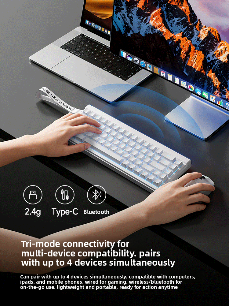 Mengzu Air68 Compact RGB Keyboard – Wired or Tri-Mode