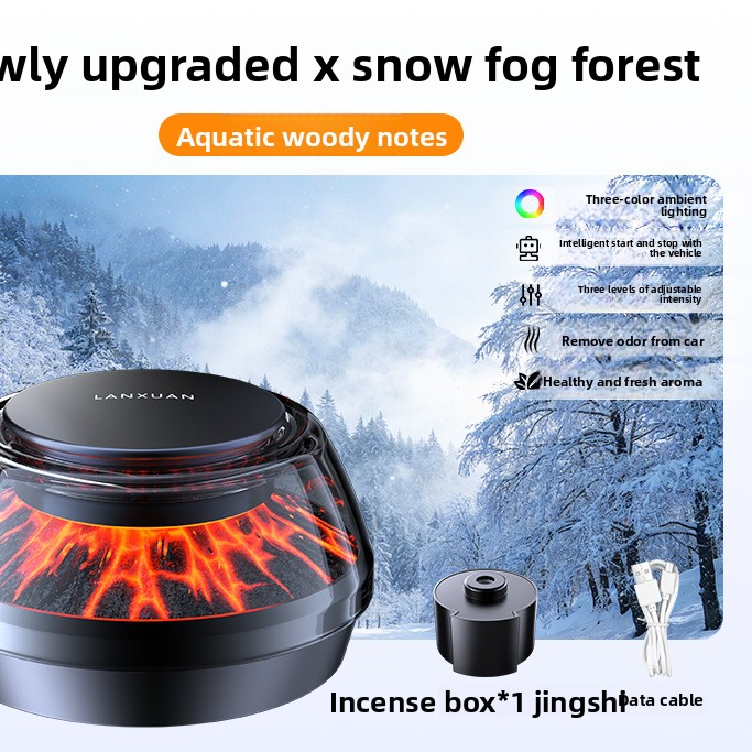 YW006HS Car Fragrance Diffuser with Ambient Light & Refills