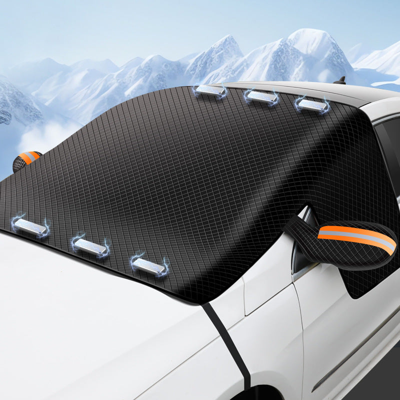 Thickened Magnetic Car Windshield Snow Cover Oxford Sun Shade Protector Half Cover