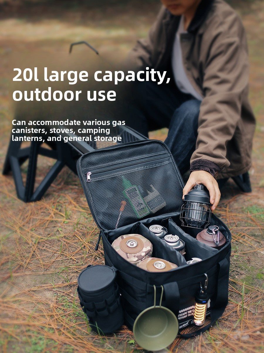 20L Camping Cookware Storage Bag with Dividers