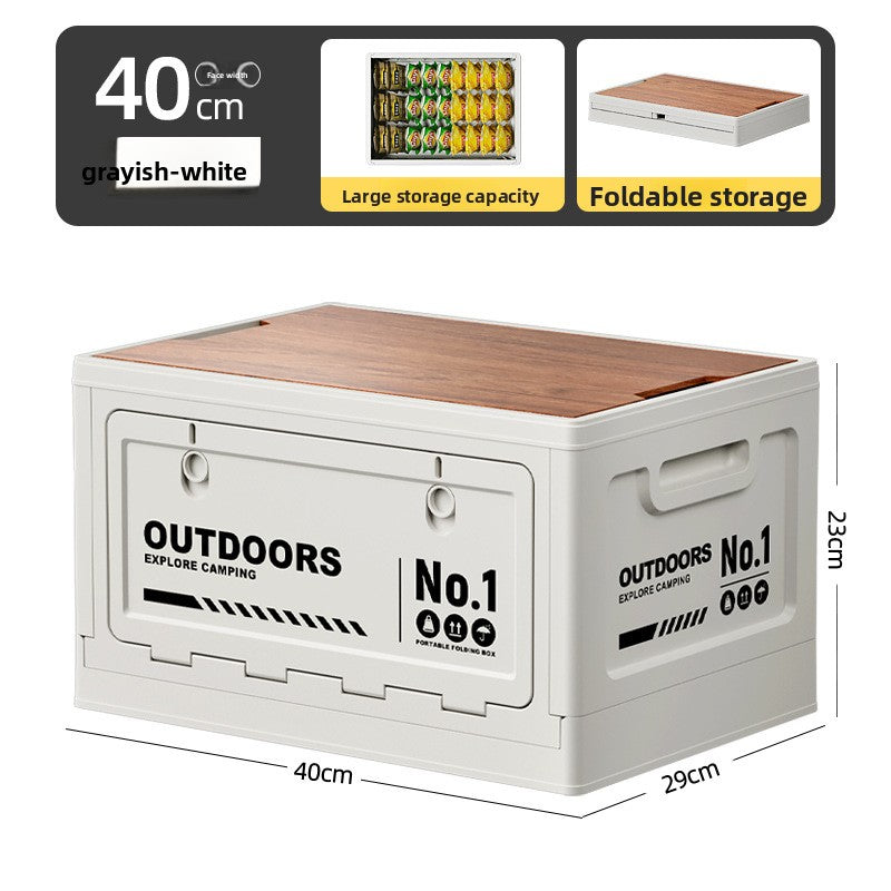 Foldable Side-Opening Camping Storage Box – Optional Wooden Top