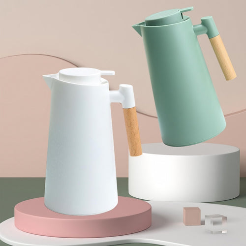 1L Insulated Thermal Jug with Wooden Handle