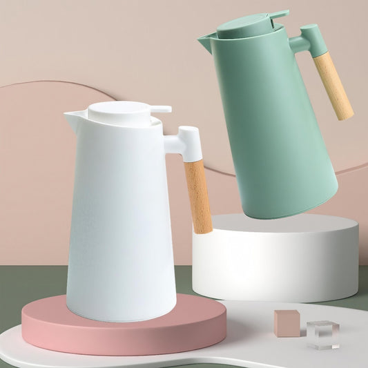 1L Insulated Thermal Jug with Wooden Handle