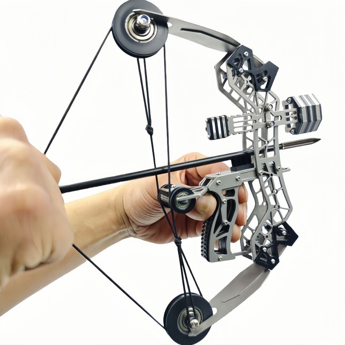 Stainless Steel Compound Bow Set with 4 or 8 Arrows
