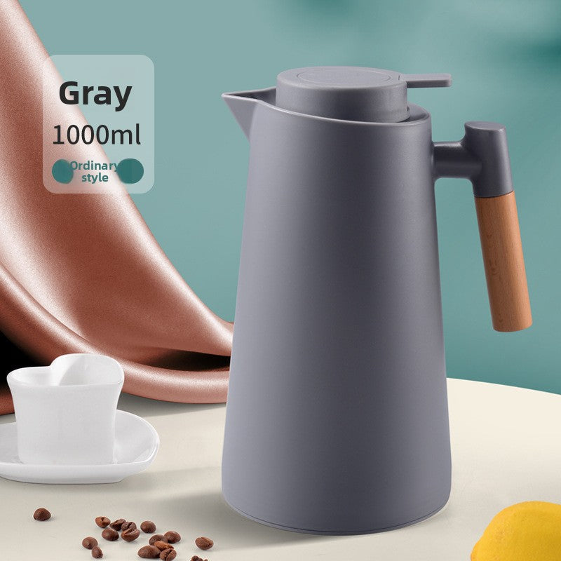 1L Insulated Thermal Jug with Wooden Handle