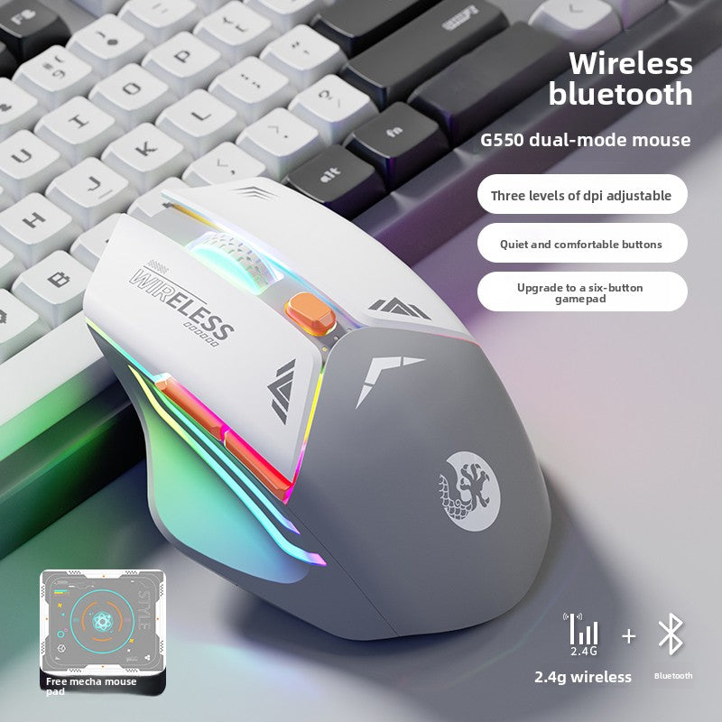 550 Mecha Rechargeable Wireless Gaming Mouse – Quiet Clicks