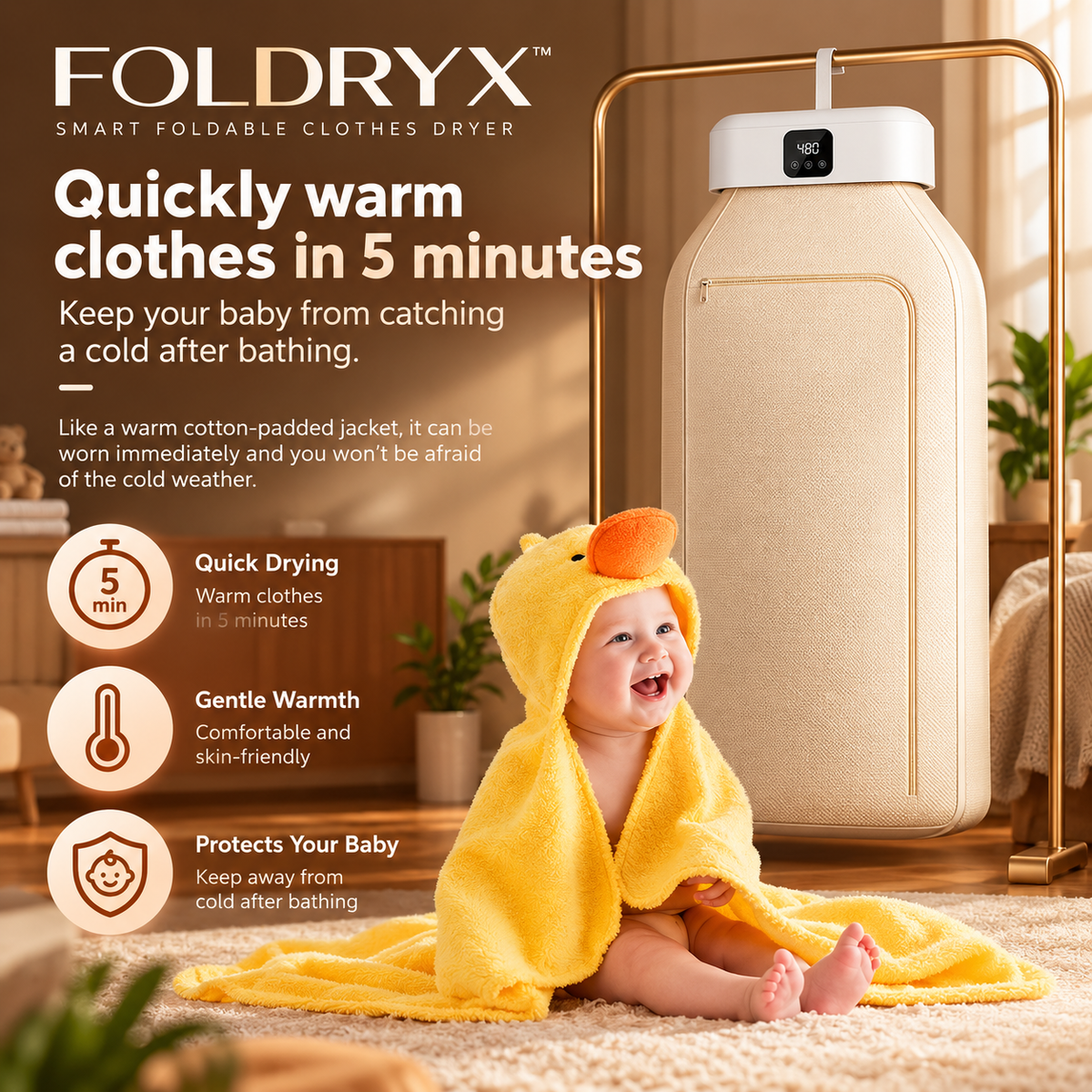 FOLDRYX Smart Foldable Clothes Dryer with Remote Control — QIUOLA | qiuola.com