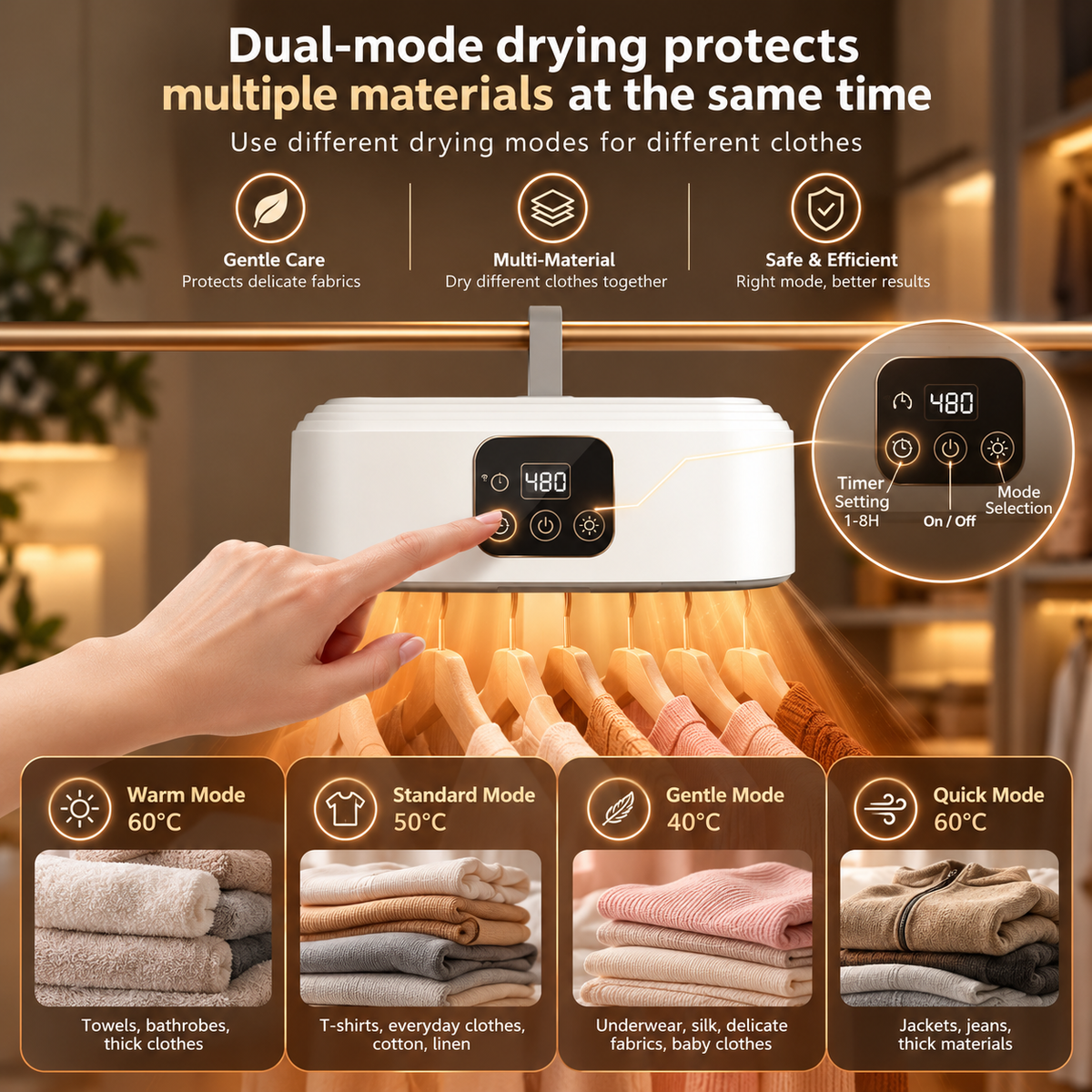 FOLDRYX Smart Foldable Clothes Dryer with Remote Control — QIUOLA | qiuola.com