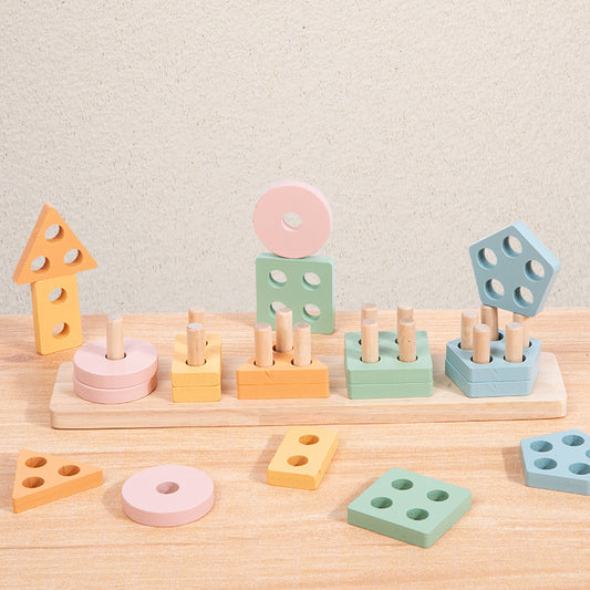 Wooden Geometric Shape Matching & Stacking Toy — QIUOLA | qiuola.com