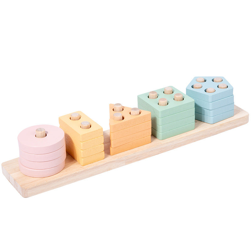 Wooden Geometric Shape Matching & Stacking Toy — QIUOLA | qiuola.com